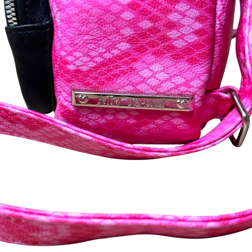 Betsey Johnson Cat Mini Backpack Pink Snakeskin Crossbody Y2K Novelty Bag‎ - Picture 4 of 11